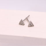 925 Sterling Silver CZ Micro Triangle Earrings