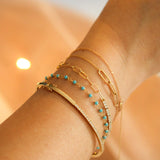 14K Solid Yellow Gold Half Tennis Bracelet & Paperclip Link – Modern Luxury Bracelet