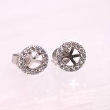 925 Sterling Silver CZ Peace & Love Stud Earrings