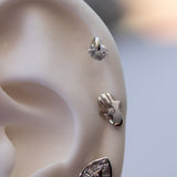 925 Sterling Silver Hamsa Hand Earrings with CZ