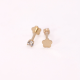 14K Solid Yellow Gold Cubic Zirconia Solitaire Piercing Earring – Classic Luxury