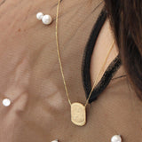 14K Solid Yellow Gold Scapular Necklace