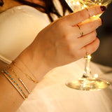 14K Solid Yellow Gold Half Tennis Bracelet & Paperclip Link – Modern Luxury Bracelet