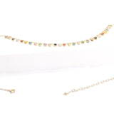 14K Solid Yellow Gold Multi Hearts CZ Charms Necklace