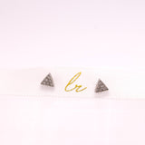 925 Sterling Silver CZ Micro Triangle Earrings