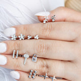 925 Sterling Silver Square Screw Back Earrings