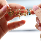 14K Solid Gold Heart Evil Eye Pendant