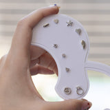 925 Sterling Silver CZ Micro Triangle Earrings