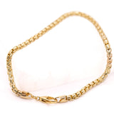 14K Solid Yellow Gold Box Italian Link Bracelet