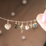 14K Solid Gold Small Number Pendant