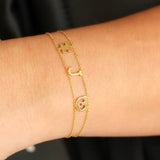 Customizable Double Chain Initials or Details Bracelet