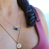 14K Solid Gold Evil Eye Pendant