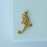 14K Solid Yellow Gold Seahorse Charm