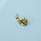 14K Solid Yellow Gold Shell Charm