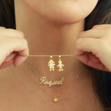 14K Solid Yellow Gold Boy or Girl Pendant