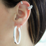 925 Sterling Silver 4.9mm Tube Oval Hoops