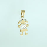 14K Solid Yellow Gold Boy or Girl Pendant
