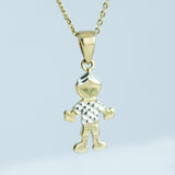 14K Solid Yellow Gold Boy or Girl Pendant