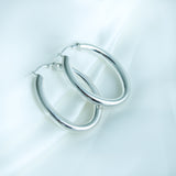 925 Sterling Silver 4.9mm Tube Oval Hoops