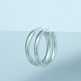925 Sterling Silver 4.9mm Tube Oval Hoops
