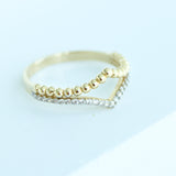 14K Solid Gold CZ Fancy Ring