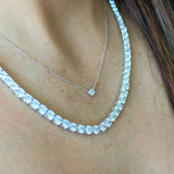 14K Solid Gold Diamond Bezel Necklace