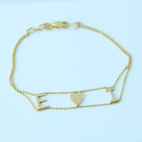 Customizable Double Chain Initials or Details Bracelet