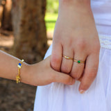 14K Solid Yellow Gold CZ Emerald Cut Bezel Ring