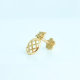 14K Solid Yellow Gold Pineapple Piercing Earring – Playful Luxury Jewelry