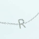 925 Sterling Silver Pave Diamonds Initial Bracelet