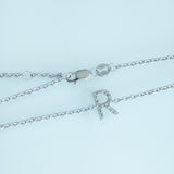 925 Sterling Silver Pave Diamonds Initial Bracelet