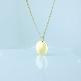 14K Solid Yellow Gold Round Tag Pendant