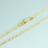 14K Solid Yellow Gold Unisex Curb Chain