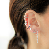 925 Sterling Silver Rainbow Huge Ear Cuff