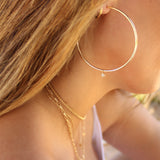 14K Solid Yellow Gold Bezel Diamond Earring Charms