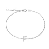 925 Sterling Silver Pave Diamonds Initial Bracelet