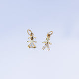 14K Solid Yellow Gold Custom Boy or Girl CZ Pendant