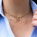 14K Solid Gold Diamond Custom Initials Necklace