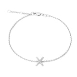 925 Sterling Silver Pave Diamonds Initial Bracelet