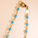 14K Solid Yellow Gold Genuine Stones Necklace