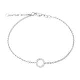 925 Sterling Silver Pave Diamonds Initial Bracelet