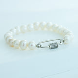 925 Sterling Silver Fresh Water Pearls Royal Lock Bracelet