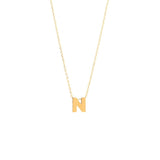 14K Solid Yellow Gold Customizable Initial/Charm Necklace
