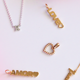 Customizable 14K Solid Yellow Gold LOVE Pendant