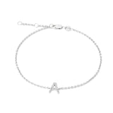 925 Sterling Silver Pave Diamonds Initial Bracelet
