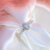 14K Solid White Gold .14 Oval Center Solitaire