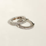 925 Sterling Silver CZ Huggie Hoop Earrings