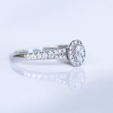 14K Solid White Gold .14 Oval Center Solitaire