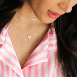 14K Solid Yellow Gold Diamonds Rosalia Necklace