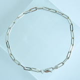 925 Sterling Silver Paperclip Link Anklet